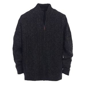 Gioberti Men's Heavy Weight Cardigan Twisted Knit Regular Fit Full-Zipper Sweater - 1 of 3