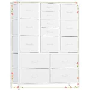 15 Drawer Dresser for Bedroom, Fabric Storage Drawer, with Side Pockets, Hooks - 1 of 4