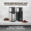 Electric Coffee Blade Grinder/Cleaning Brush with Removable 4.5oz Cup Black: Kaffe Coffee Bean Grinder, Medium to Extra Fine - 4 of 4