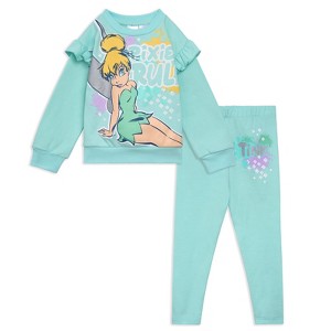 Disney Little Mermaid Peplum Fleece Sweatshirt and and Leggings Outfit Set Sizes (2T - 10-12) - 1 of 3