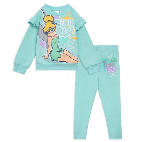 Disney Little Mermaid Peplum Fleece Sweatshirt and and Leggings Outfit Set Sizes (2T - 10-12) - image 1 of 3