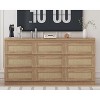 Rattan 9 Drawer Dresser for Bedroom, Double Wood Dressers & Chest of Drawers for Nightstands - 4 of 4