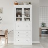 Whisen 78" Freestanding Kitchen Pantry, Tall Cupboard Storage Cabinet with Adjustable Shelves, 3-Drawers - 2 of 4