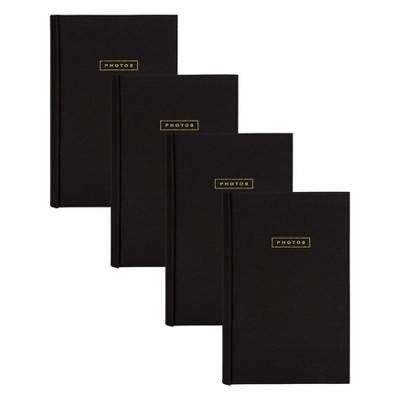 4pc 9" x 13" Sentiments Photo Album Set Black/Gold - DesignOvation