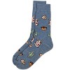 Memoi Men's Spooky Western-Themed Halloween Holiday Crew Sock Denim Heather 10-13 - 3 of 4