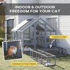 Wooden Catio Outdoor Cat Enclosure with Waterproof Cover, 2 Condos, 6 Platforms, Bridge, Doors - 4 of 4