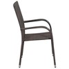 vidaXL Stackable Patio Chairs 2 pcs Poly Rattan Brown - 3 of 4