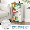 ORRD 4-Tier Slim Rolling Cart, 20” Narrow Utility Storage Organizer with Wheels & Handle for Kitchen, Bathroom, Laundry - Brown & White - 3 of 4