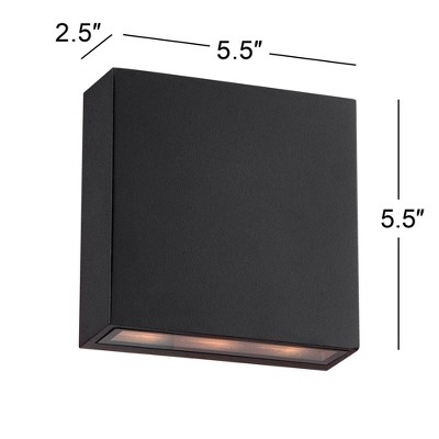 Modern Black Aluminum Outdoor Wall Sconce Set with LED Lights