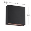 Possini Euro Design Modern Wall Light Sconces Set of 2 Black Metal Hardwired 5 1/2" LED Fixture Up-Down for Bedroom Bathroom Home - 4 of 4