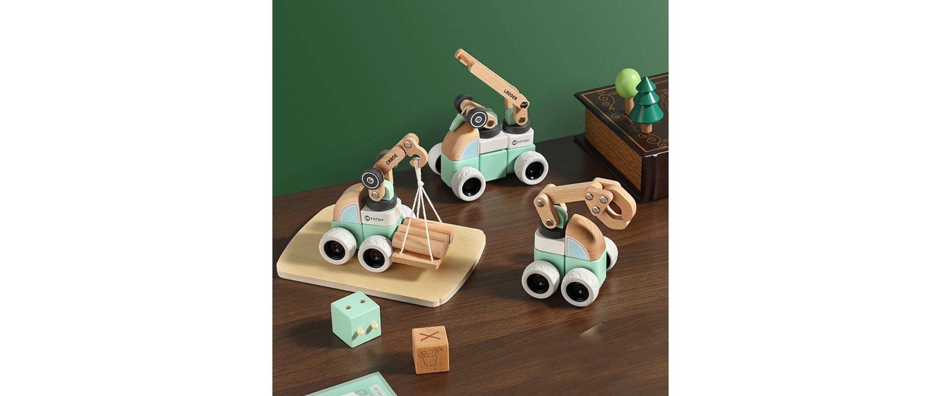 Freniland™ - Wooden Snap & Play Vehicle Set – 3-in-1 Buildable Cars for Kids Ages 3+