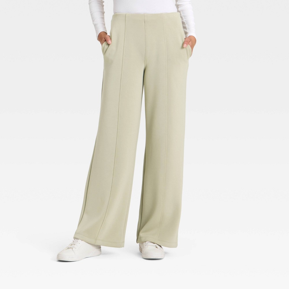 Women's High-Rise Sandwash Pull-On Pants - A New Day™ Light Green S