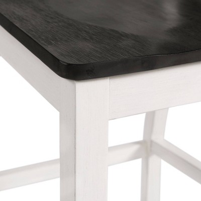 Jamison Rustic Two-Tone Gray & White Wood Counter Stools - Set of 2