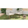MAYEERTY Outdoor Dining Chairs Set of 2 Acacia Wood Rope Design White Washable Cushion Backyard - 2 of 4