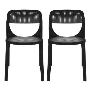 WestinTrends Playa Modern Stackable Plastic Resin Patio Dining Side Chair (Set of 2) - 1 of 4