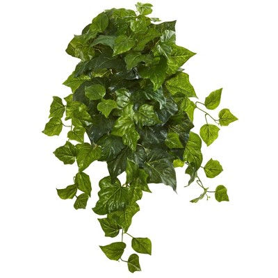 Nearly Natural 28-in Deluxe London Ivy Hanging Bush Artificial Plant (Set of 3) (Real Touch)