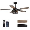 Siljoy 52-in Farmhouse Cage Black Ceiling Fan and Dual Color Blades Ceiling Fan With Lights - Remote Included - 2 of 4