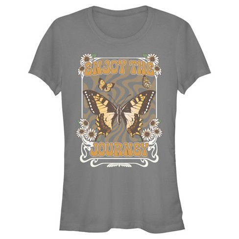 Juniors Womens Lost Gods Enjoy the Journey T Shirt Charcoal 2X Large