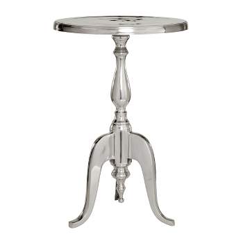 Metal Pedestal Table Silver - Olivia & May