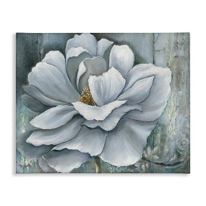 Stupell Industries Blue Flower Bloom Painting Canvas Art, 20" x 16" - 1 of 4