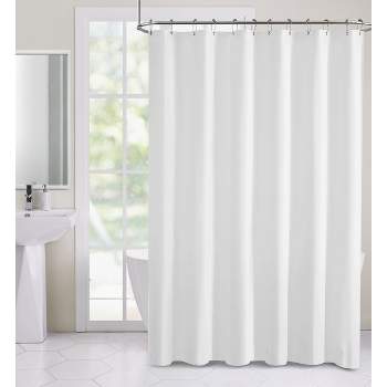Goodgram Basics Splash Guard Waterproof White Fabric Shower Curtain ...