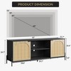 Rattan TV Stand for 75 Inch TV - 65 Inch Entertainment Center with Storage TV Console with Adjustable Shelf Media Console Cabinet with 2 Doors - 2 of 4