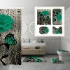 LunaLulinlk 4 Pcs Bathroom Shower Curtain Set Green Rose Shower Curtain - 2 of 4