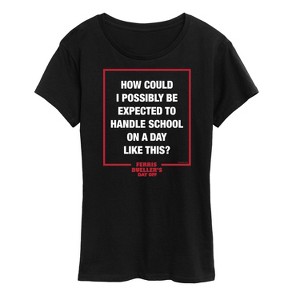 Women's - Ferris Bueller's Day Off - How Could I Possibly Short Sleeve Graphic T-Shirt - 1 of 4