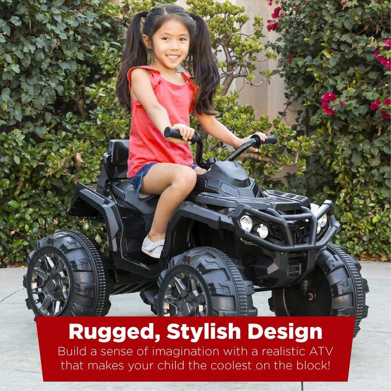Best Choice Products 12V Kids Ride-On ATV Quad w/ Bluetooth, 3.7mph Max, Treaded Tires, LED Lights, Radio, 2 of 8