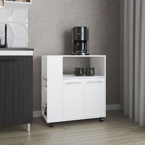 Kitchen Cart with Microwave Shelf and Two-Door Cabinet - 1 of 4