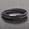 Crucible Men's Braided Blue and Brown Leather Wrap Bracelet - 2 of 4