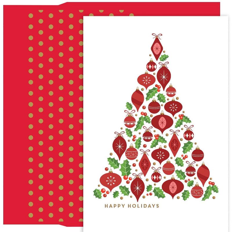 Masterpiece Studios Holiday Collection Petites Boxed Cards, Ornament Tree, 18 Cards/18 Foil-Lined Envelopes, 1 of 2