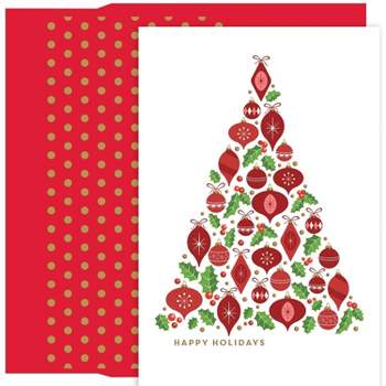 Masterpiece Studios Holiday Collection Petites Boxed Cards, Ornament Tree, 18 Cards/18 Foil-Lined Envelopes