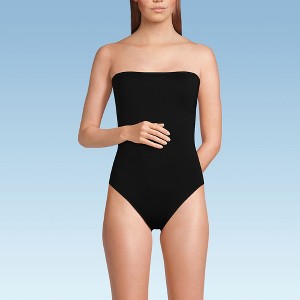 Lands' End Women's Chlorine Resistant Bandeau High Leg Strappy One Piece Swimsuit - 1 of 4