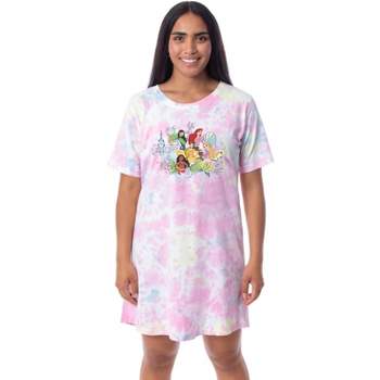 Scooby-Doo Women's Cartoon Graphic Tie Dye Nightgown Sleep Shirt Pajama  X-Small Multicoloured