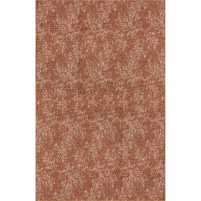 Elspeth Orange Synthetic Washable Non-slip Area Rug
