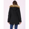 INSPIRE CHIC Women's Winter Coats Windproof Flap Pockets Long Puffer Parka Barn Jackets with Faux Fur Hood - 4 of 4