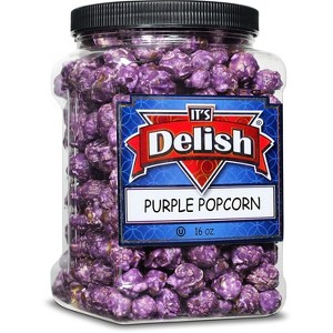 Purple Grape Flavored Popcorn by It's Delish, 16 Oz Jumbo Container - 1 of 4
