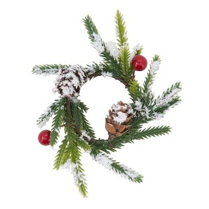 Saro Lifestyle Red Berry Napkin Ring, Green (Set of 4) - 1 of 4