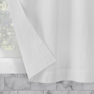 White Cotton Sheer Twist Tab Cafe Curtain Pair