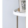 NicBex Round End Table with Clear Glass Table Top Small Side Table in Black Metal for Indoor Outdoor - 2 of 4