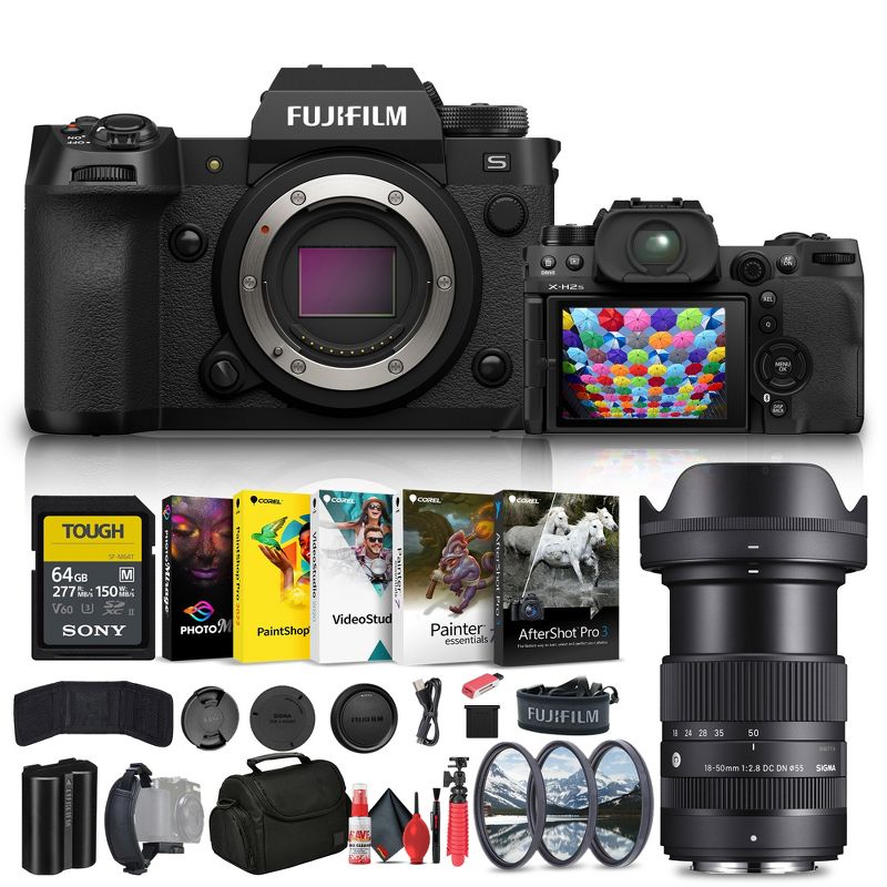 Fujifilm - X-H2S Mirrorless Camera (16756924) + Sigma 18-50mm Lens + 64GB Card + More, 1 of 5