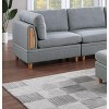 Okak Modern Convertible Sectional Sofa Couch with 4 Corner Wedges, 2 Armless Chairs, 1 Ottomans, Dorris Fabric 7pc Modular Sofa for Living Room, Gray - 2 of 4
