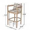Christopher Knight Home Amato Acacia Wood Outdoor Barstool with Cushion (Set of 4) - 3 of 4