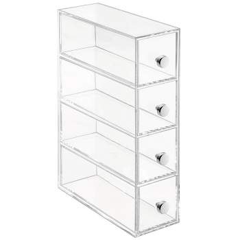 IRIS 4 Drawer Wide Plastic Storage Drawer Tower White Clear Storage Cabinet  - AliExpress