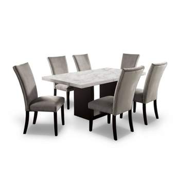 7pc Southwind Transitional Dining Table Set White/Black/Light Gray - HOMES: Inside + Out