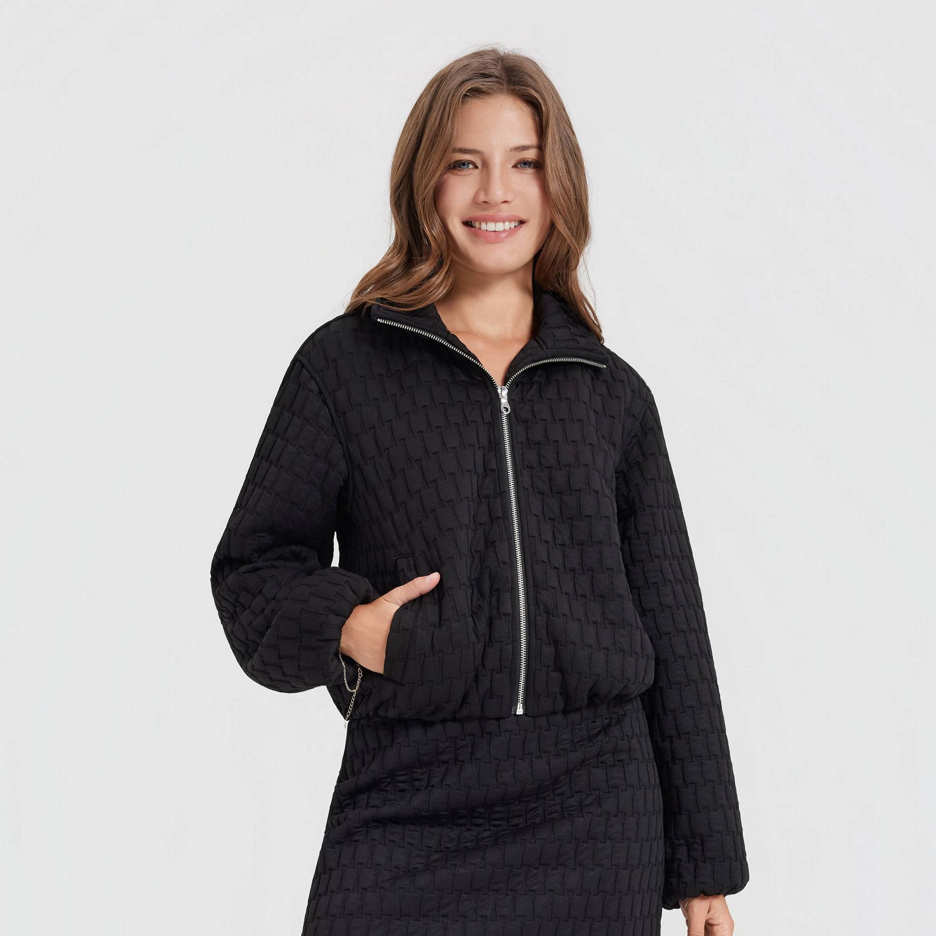 Women's Quilted Funnel Neck Bomber Jacket - A New Day™