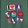 Women's - Peanuts - I Heart Snoopy Patches Lightweight French Terry Slouchy - 2 of 4