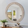 MAYEERTY 24" Round Wood Decorative Mirrors for Wall Decor, Rustic Circle Mirror for Bedroom Living Room Office with Beads - 2 of 4