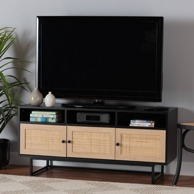 Iver 1 Door Wood Tv Stand For Tvs Up To 50 Rustic Oak/dark Brown - Baxton  Studio : Target